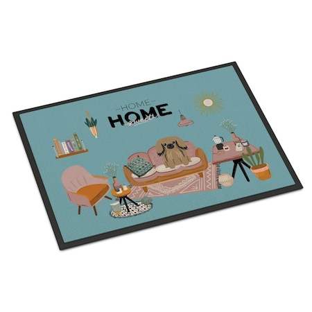 Carolines Treasures 18 x 27 in. Tan Pekingese Sweet Home Indoor or Outdoor Mat CK7947MAT